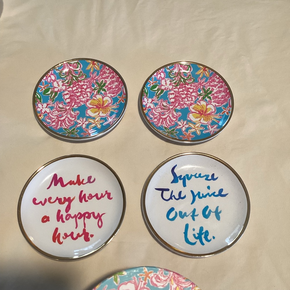 Lilly Pulitzer Vibrant Floral Ceramic Coasters Set of 4